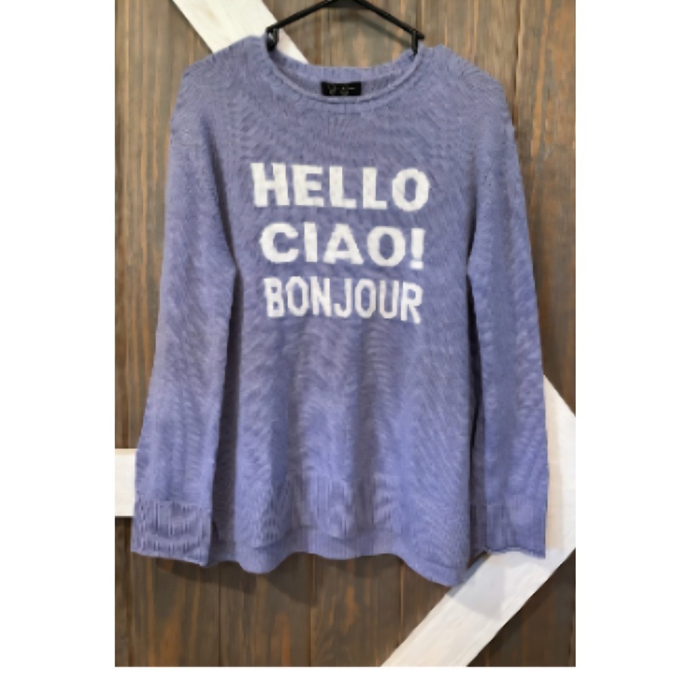 Jessica Simpson Sweet Lavender Melange Crew Neck Sweater Sz Large